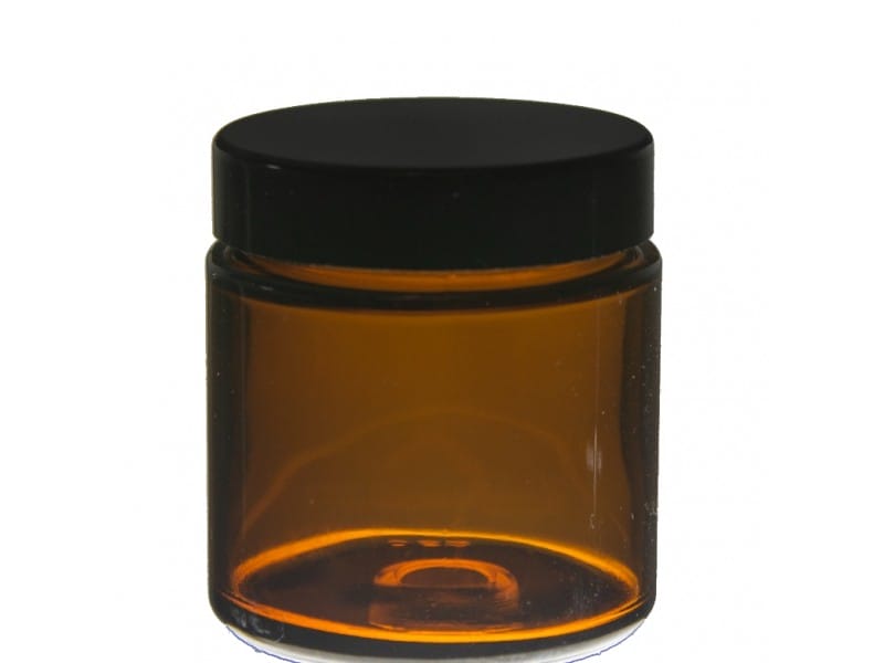  JAR 100 ML AMBER GLASS- BLACK CAP