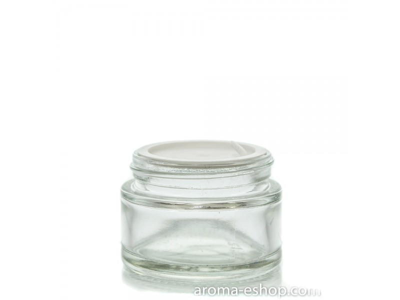JAR 30 ML CLEAR GLASS - WHITE CAP