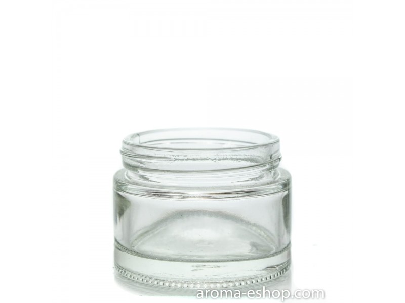 JAR 50 ML CLEAR GLASS - WHITE CAP